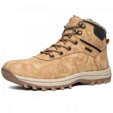 Men's Winter Outdoor Boots With Fur Lining Snow Hiking Boots