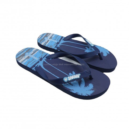 Kids PE Flip Flops, Custom Logo Beach Slippers, Thermal Transfer Print